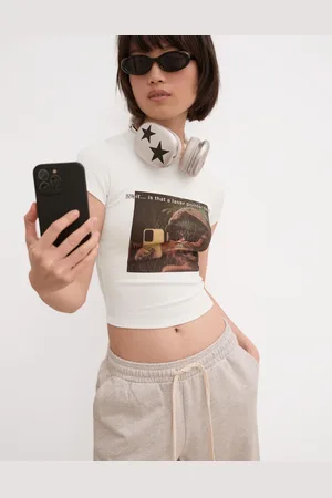 Bershka Camiseta Manga Corta Print Mujer 10-12