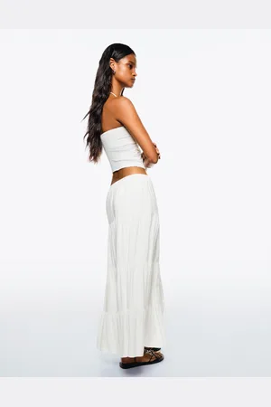 Bershka Falda Midi Goma Cintura Mujer Xl
