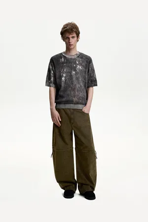 Bershka Pantalón Superbaggy Desmontable Hombre 42