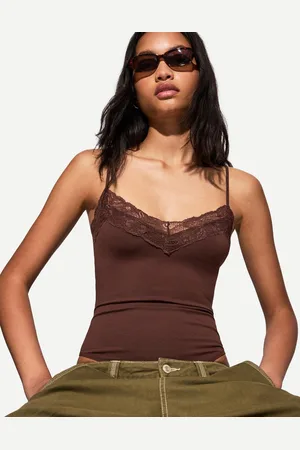 Bershka Body De Tirantes Blonda Mujer L