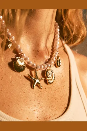 Bershka Collar Perlas Estrella Mar Signature Edition Mujer