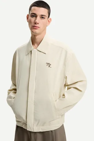 Bershka Cazadora Seersucker Hombre L