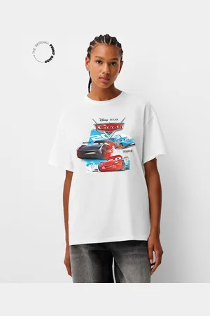 Bershka Camiseta Cars Manga Corta Oversize Mujer M