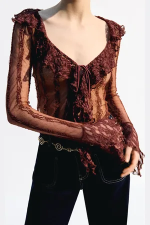 Bershka Camiseta Manga Larga Blonda Mujer Xs