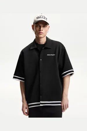 Bershka Camisa Manga Corta Boxy Bordado Hombre L