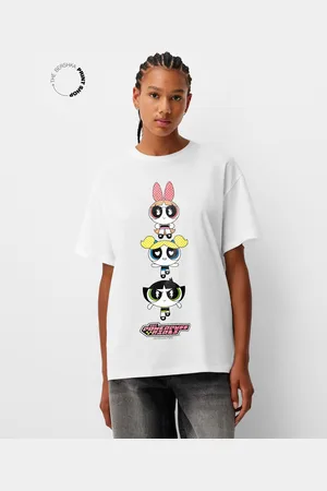 Bershka Camiseta Powerpuff Girls Manga Corta Oversize Mujer Xs