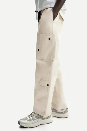 Bershka Pantalón Wide Leg Multicargo Hombre Xs