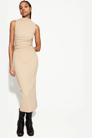 Bershka Vestido Midi Estructura Entallado Mujer S
