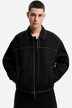 Bershka Cazadora Contraste Hombre M
