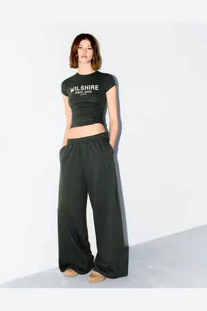 Bershka Pantalón Superwide Leg Felpa Mujer L