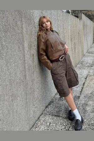 Bershka Bermuda Cargo Mujer Xs