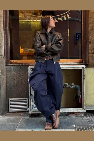 Bershka Pantalón Balloon Pinzas Mujer 38