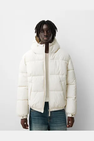 Bershka Cazadora Puffy Capucha Hombre M