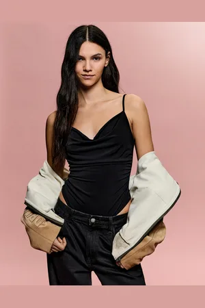 Bershka Body Tirantes Drapeado Mujer S