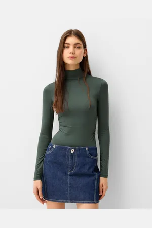 Bershka Body Manga Larga Cuello Alto Mujer L