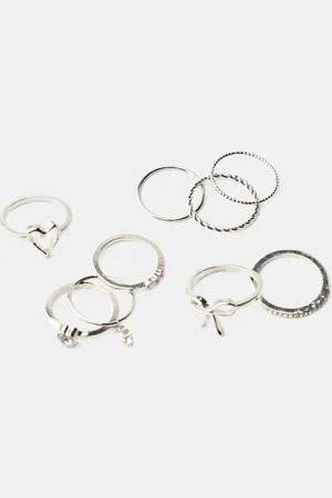 Bershka Pack 9 Anillos Corazón Mujer S