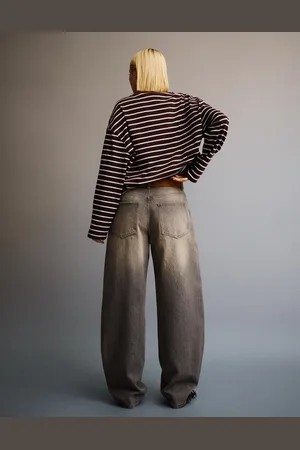 Bershka Jeans Wide Leg Barrel Mujer 32
