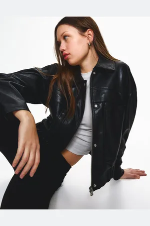 Bershka Cazadora Efecto Piel Mujer Xs
