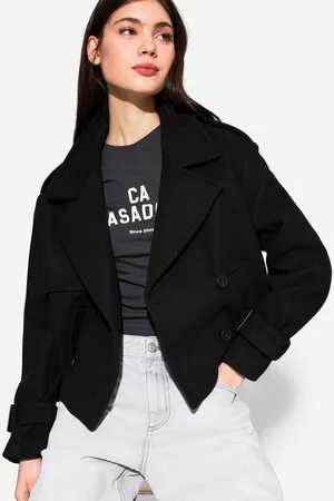 Bershka Cazadora Trench Corto Soft Mujer S