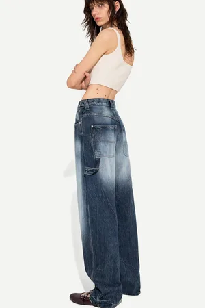 Bershka Jeans Balloon Carpenter Ajustable Mujer 40