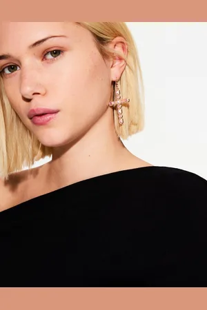 Bershka Pendientes Cruz Mujer