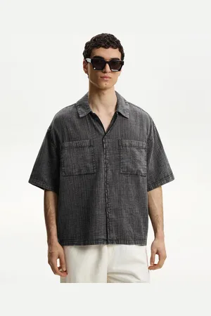Bershka Camisa Manga Corta Boxy Hombre S