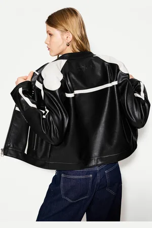 Bershka Cazadora Efecto Piel Print Mujer Xs