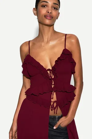 Bershka Top Extralargo Textura Botones Mujer M-L