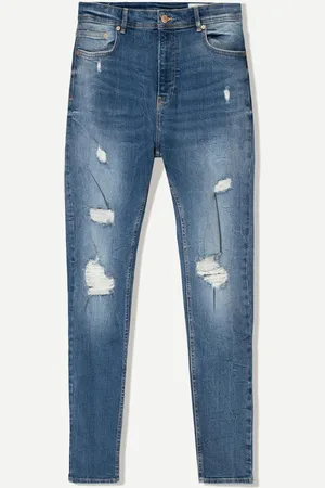 Bershka Jeans Super Skinny Rotos Hombre 36