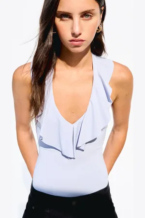 Bershka Body Tirantes Drapeado Mujer Xs