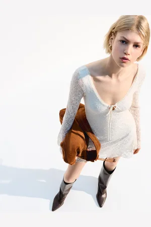 Bershka Vestido Mini Blonda Mujer S