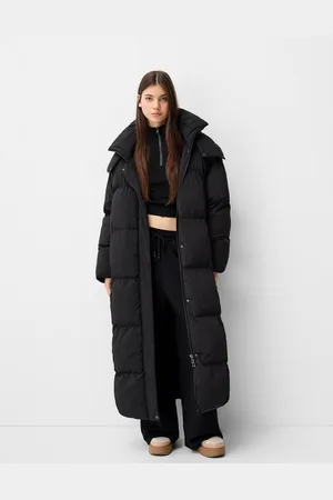 Bershka Abrigo Puffy Largo Mujer S