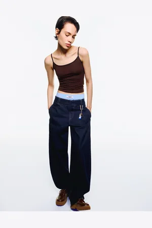 Bershka Jeans Baggy Barrel Mujer 36