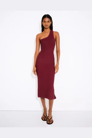 Bershka Vestido Midi Asimétrico Rústico Mujer L
