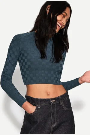 Bershka Jersey Estructura Cuadros Mujer Xs