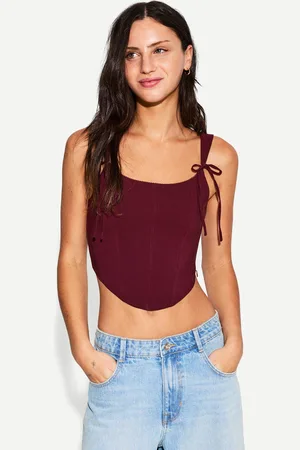 Bershka Top Corsé Lazos Mujer Xs