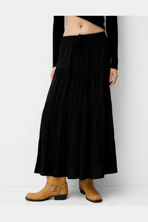 Bershka Falda Midi Goma Cintura Mujer Xs