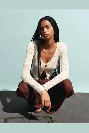 Bershka Jersey Rústico Blonda Mujer Xs