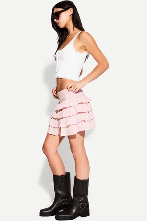Bershka Falda Mini Volantes Mujer M