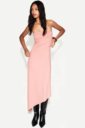 Bershka Vestido Midi Bandeau Asimétrico Mujer M