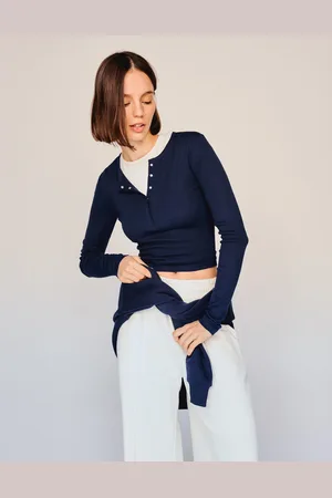 Bershka Camiseta Manga Larga Panadera Mujer L