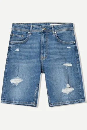 Bershka Bermuda Denim Rotos Hombre 40