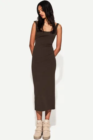 Bershka Vestido Midi Tirantes Mujer Xs