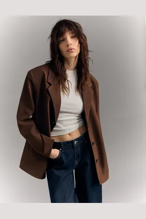 Bershka Blazer Efecto Ante Mujer L