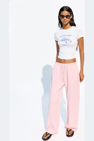 Bershka Pantalón Con Lino Goma Cintura Mujer 10-12