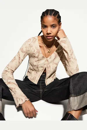 Bershka Chaqueta Botones Print Mujer L