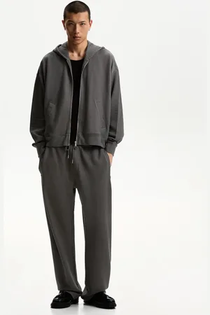 Bershka Pantalón Wide Leg Textura Hombre S