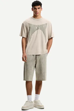 Bershka Bermuda Baggy Efecto Lavado Hombre Xs