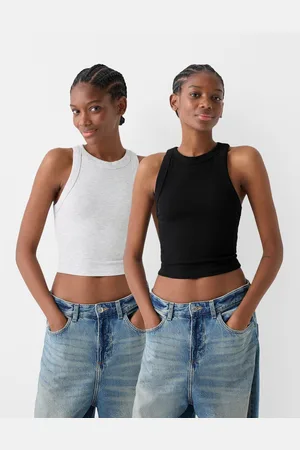 Bershka Pack 2 Camisetas Sin Mangas Rib Mujer Xs