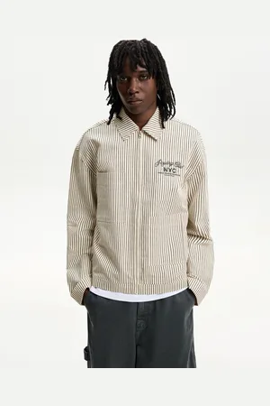 Bershka Cazadora Rayas Bordado Hombre S